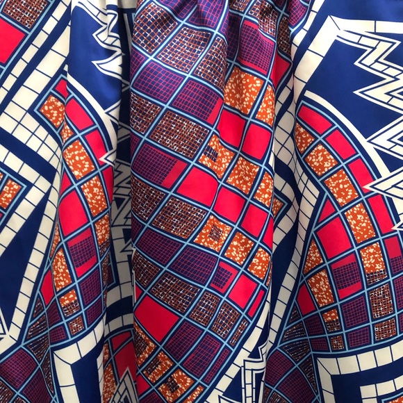 Bright Patterned Maxi Skirt with Pockets - Picture 2 of 4